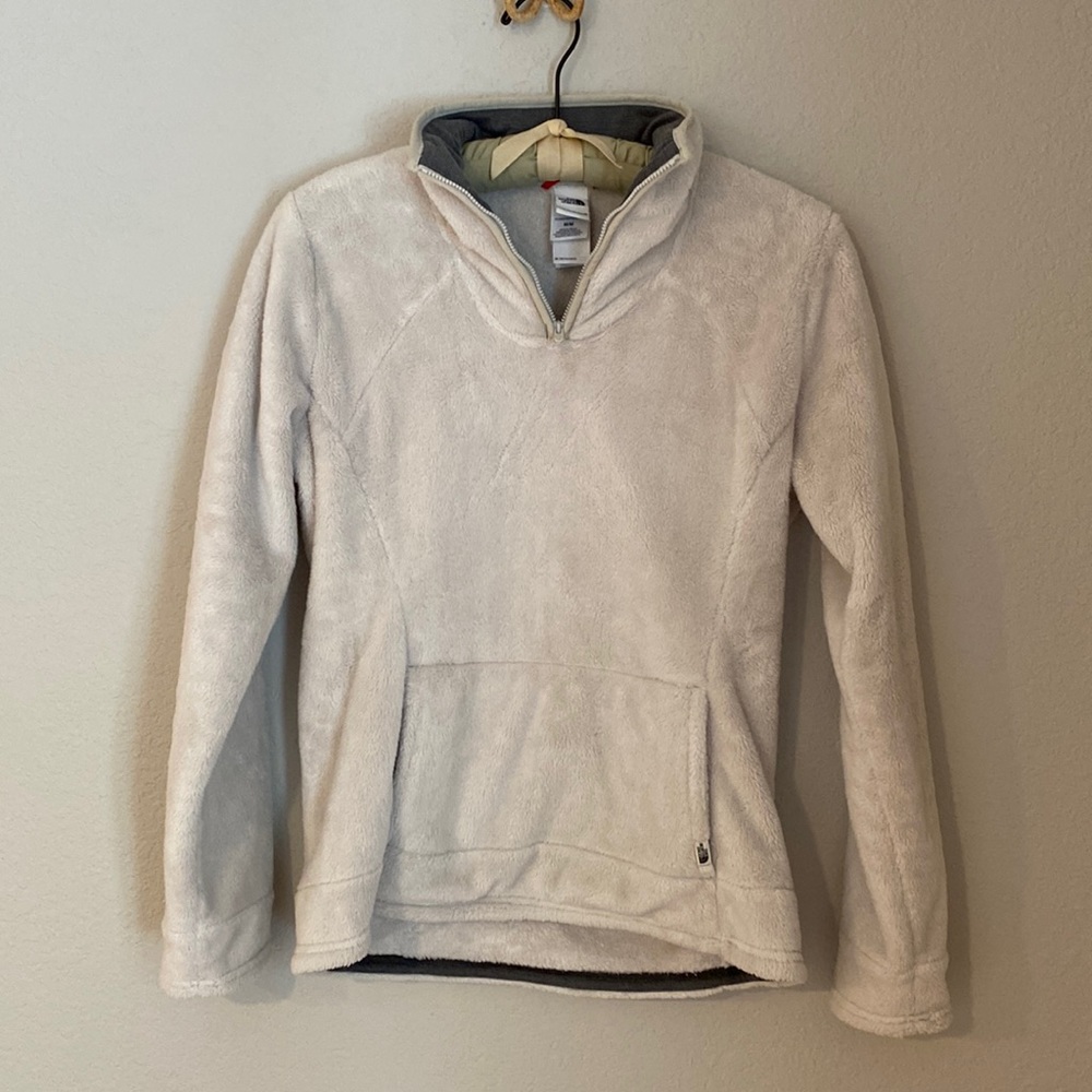 The North Face ivory 1/4 zip fleece pull over